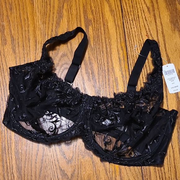 Soma NWT Black Sheer Lace Underwire Bra 38DDD - Picture 1 of 9